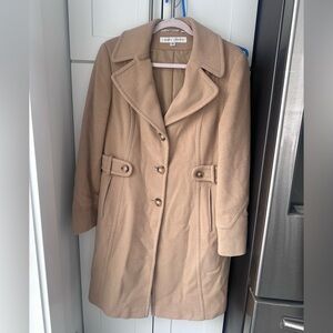 Vintage Larry Levine Coat Womens Size 12 Tan Camel Hair